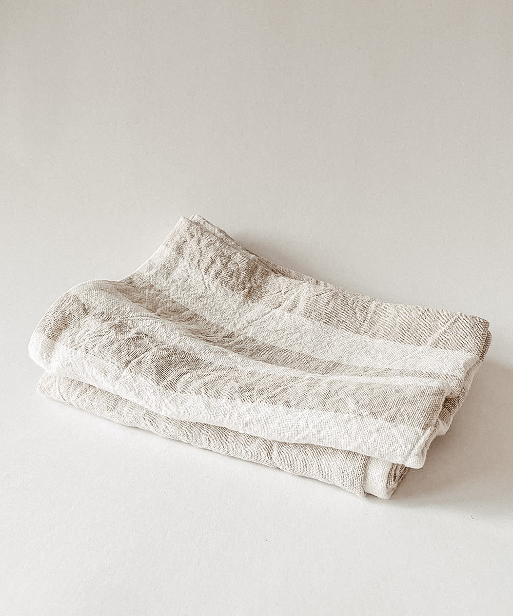 Linen Tea Towel, Large Stripe