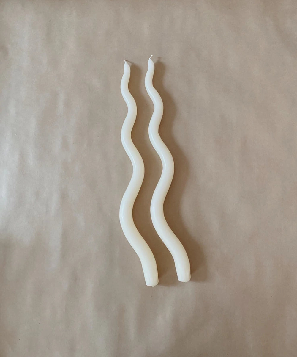 Wave Taper Candle, Set of 2